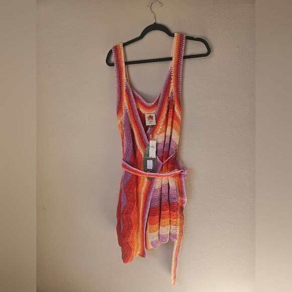 NWT FARM Rio Multicolor Striped Mini Dress - Picture 3 of 5